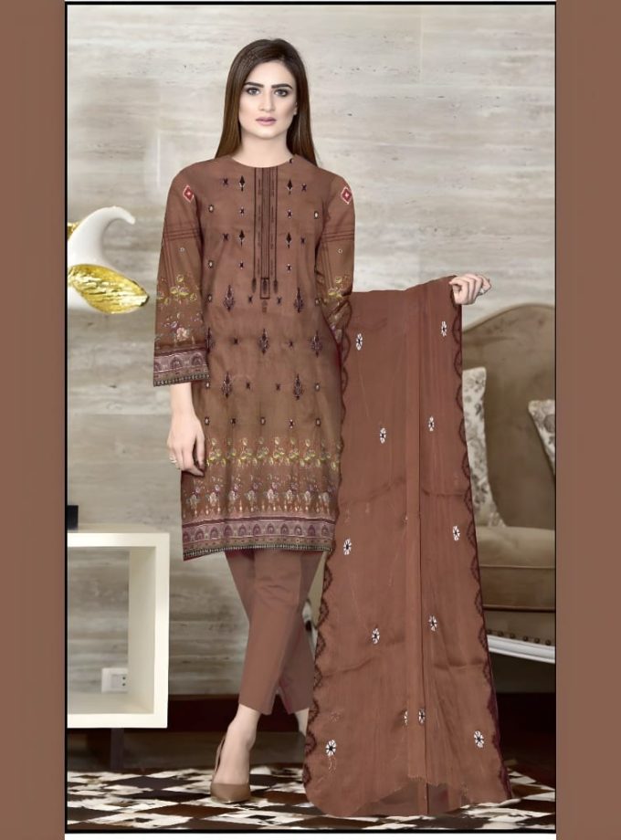 Cross Stich Unstiched 3 Piece Summer Collection 2025